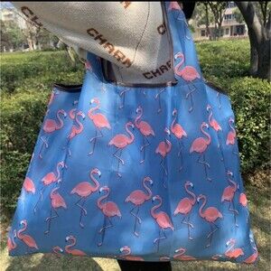 Flamingo tote bag compact travel foldable accessory